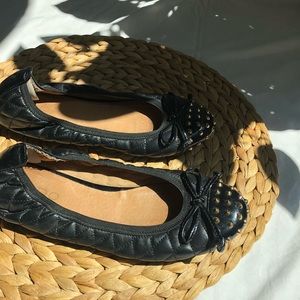 Black Quilted Ballet Flats